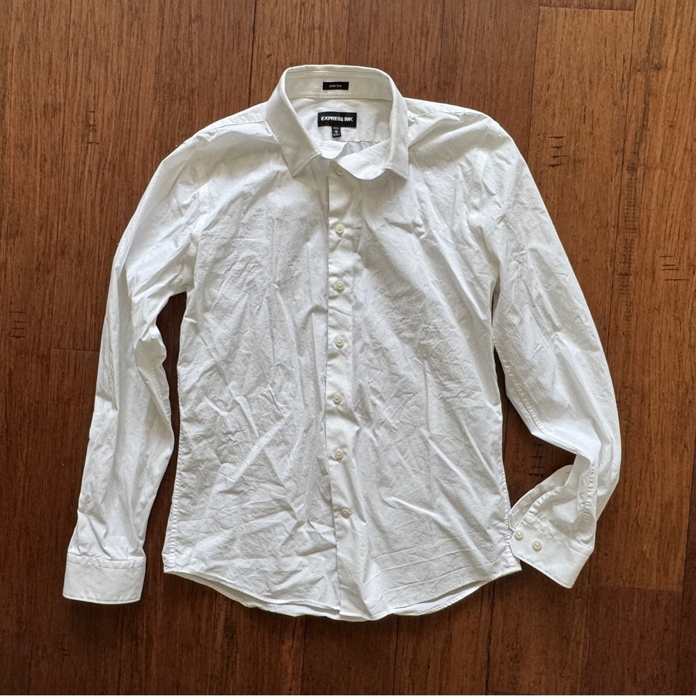 Express Men's Crisp White Dress Shirt